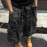 Getadme Camouflage Work Men Shorts Cargo Darkwear Pocket Design Casual New Fashion Male Wide Leg Trousers