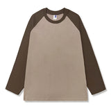 GETADME AOSSVIAO 2025 Women's Autumn Winter Fashion O Neck T-Shirt Female Loose Long Sleeve Tees 100% Cotton Patchwork Casual Tops