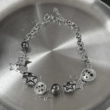 GETADME Punk Stainless Steel Star Geometry Pendant Necklace for Men Hip Hop Elements Jewelry