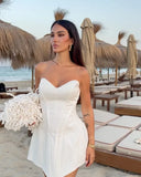 GETADME Women Strapless Backless Dress Fashion Off-shoulder Corset Bustier Party Club Dresses 2025 Chic Lady Waist Cinching Evening Gown