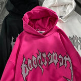 New retro hot diamond letter printing hooded sweater women's loose American street hoodie Y2K