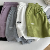 GETADME 여성용 편안한 루즈 와이드 레그 드로스트링 A 팬츠 슬림 허리 슬림 핏 캐주얼 홈 다용도 스포츠 반바지