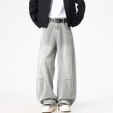 GETADME Men's Loose Casual Jeans Street Style Distressed Washed Straight Leg Pants Retro Vintage Luxury Jean Men Wide Jeans Four Seasons