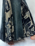 GETADME High Waist Midi Skirts for Women New Fashion Patchwork Pleated Streetwear Loose Denim Skirt Chic Vintage Solid A Line Skirts
