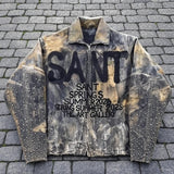 GETADME Vintage Classic Camo Jacket Y2K Coats for Mens and Womens Harajuku Hip Hop Letter Embroidery Oversized Jacket Casual Streetwear