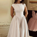 GETADME Casual Simple Solid Color Commuting Dress Women O-neck High Waist Pleated Party Dress New 2025 Backless Hollow Beach Long Dress