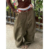 GETADME Y2K Women Streetwear Vintage Cargo Harajuku Parachute Jeans Wide Leg Gyaru American Retro Denim Pants 2000s Trousers Clothes