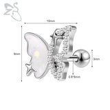 GETADME ZS 1 Piece 20G Cute Heart Stud Earring For Children Women Pink CZ Crystal Earrings Ear Cartilage Helix Conch Piercing Jewelry