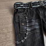 GETADME New High Waist Harajuku Loose Embroidered Women Jeans with Rock Punk Style Y2K Micro La Retro Wide Leg Pants