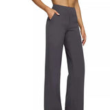 GETADME Casual Loose Straight Leg Pants Women's Summer New Arrival 2025 Pocket Detail Comfortable Fit Long Trousers Fashionable