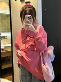 Getadme Harajuku Kawaii Star Graphic Sweatshirt Women Japanese Style Oversized Hoodies Vintage Loose Casual Y2K Tops Streetwear