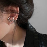 Getadme-Fashion Punk Irregular Liquid Earrings Hip-Hop Personality Metal Hollow Earrings Clip Girls Party Jewelry Gifts Y2K Accessories
