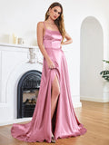 GETADME Elegant Burgundy Prom Maxi Dresses For Women 2025 Sexy Backless Side Slit Halter Satin Evening Party Gowns Vestidos De Gala