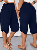 GETADME Plus Size 1XL-5XL Women's Fashionable Casual Solid Color Button Commuting Versatile Straight Leg Pants