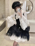 GETADME 2025 Japanese Lolita Blouse White - Cute Puff Sleeve Shirt with Lace Cuffs for JSK Dress Sweet Vintage Style Underblouse