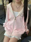 GETADME Y2k Kawaii Japanese Cartoon Long Sleeve Zipper Hooded Sweatshirts Subculture Loose Casual Hoodies Women Tops 2000s Vintage Chic
