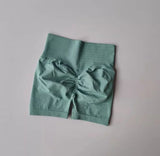 GETADME 여성용 하이웨이스트 스포츠 반바지 피치 힙 리프팅 허리 조임 슬리밍 러닝 트레이닝 피트니스 의류