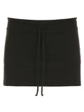 GETADME Cuteandpsycho Solid Lace-up Mini Skirts Sexy American Retro Basic Vintage Casual Short Bottoms Basic Casual A-Line Knit Clothing