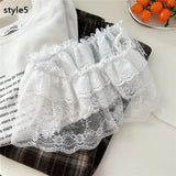 GETADME Y2K Mini Skirts Women Harajuku Aesthetic White Tulle Bandage Skirt Japanese Vintage Lolita Lace Trim Miniskirt Matching Pants