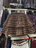GETADME Women's Blue Black Riveted Belt Denim Skirt Y2K Harajuku High Street Fashion 90s Sexy A-line Mini Skirt Summer Clothing 2025 New