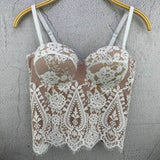 GETADME Floral Lace Lady Bustier Elegant Shaping Sexy Lace Women Corset Girls Slim Evening Wear Crops Lady Short Sweet Body Shaper Top