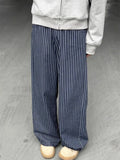 GETADME Vintage Blue Striped Jeans Women Y2k Hip Hop Grunge Straight Denim Trousers Punk High Waist Streetwear Wide Leg Jeans