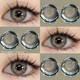 GETADME Lentes de contacto de colores EYESHARE con lentes azules para miopía graduadas con lentes grises para alumnos, lentes marrones, moda anual