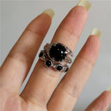 GETADME Vintage Goth Thorny Rose Couple Rings For Men Women Charm Irregularity Opening Stainless Steel Punk Finger Ring Jewelry Y2k Gift