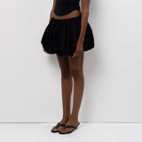GETADME Women Lantern Mini Skirts Summer Casual Loose Fitting Elastic Waist Solid Color Short Puffball Skirt Sweet Style Skirts Girls