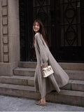 New Women's Autumn and Winter Thickened Comfortable Loose Long Sweater Jacket Knitted Dress Two Piece Autumn and Winter Set