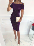 GETADME 2025 New Spring And Summer New Style Sparkly Off-the-shoulder Sexy Diamond-encrusted Halter Dress Woman