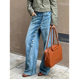 GETADME YIBASHU Women Blue Y2k Baggy Wide Jeans Grunge Jean Pants Vintage Harajuku Oversize Boyfriend Denim Trousers Alternative Clothes