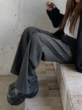 GETADME 2025 Ropa Y2K Fashion Vintage Striped Wide Leg Baggy Jeans Pants For Women Clothes Straight Washed Black Casual Lady Trousers