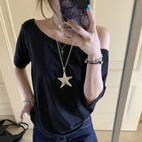 GETADME T-shirts Women Solid Simple Summer Casual Cleanfit Short Sleeve All-match Young Girls Streetwear Y2k Top Aesthetic Clothes Ins