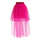 GETADME 여성 펑크 스커트 여성 고딕 튤 스커트 롱 스커트 볼 가운 블랙 메시 쇼 댄스 파티 스커트