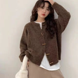 GETADME Autumn Winter Cardigan Sweater Women Knitted Coats Fashion Female Long Sleeve Solid Casual Knitwear Jackets Knit Cardigans Tops