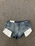 GETADME American High Waist Spicy Girl Irregular Denim Shorts Women Summer New Fashion Elastic Tight Hot Pants Jeans Women Clothing