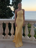 GETADME 2025 New Summer Backless Yellow Satin Lace Up Dresses Women Elegant Off Shoulder Strapless Long Dress Lady Party Club
