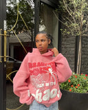 GETADME Women Y2K Hoodies Harajuku Letter Print Loose Sweatshirt Trousers Hip Hop Punk Long Sleeve Pocket Men Sweatpant Streetwear Tops