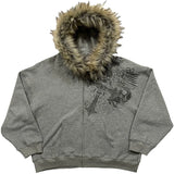 GETADME Autumn/Winter Y2k Women Aesthetic Harajuku Faux Fur Collar Hoodies Clothes Graphic Hip Hop Punk Gothic Zip Up Hoodies 2026 new
