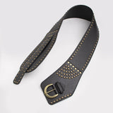 GETADME Women's Wide Belt with High-End Retro Bronze Rivets in a Wasteland Style