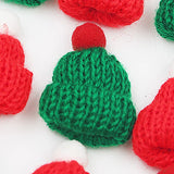 GETADME (10 Pieces/pack) 4x6cm Mini Christmas Knitted Hat Plush Yarn Finger Hat Christmas Decoration Holiday Handmade DIY Pendant
