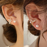 Preal Metal Stud Earrings Flowers Butterfly Fish Earrings For Women Girls Asymmetrical Earrings Jewelry Gifts New Trendy