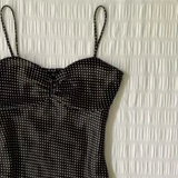 GETADME French Vintage Polka Dot Camisole Vest Women Summer Folds Sleeveless Y2k Crop Halter Tops Sweet hottie Slim Outerwear Tanks