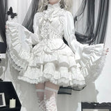 GETADME 2025 Japanese Lolita Blouse White - Cute Puff Sleeve Shirt with Lace Cuffs for JSK Dress Sweet Vintage Style Underblouse