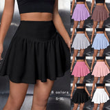 GETADME Women's Sexy Halter Skirt Short Summer Solid Color Y2K Style Folding Slim High Women's Casual Mini Skirt