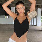 GETADME 2025 Sexy Two-piece Solid Color Mini Skirt Female Sexy V-neck Crop Top + Elastic Waist Short Skirt Suit Harajuku Y2k Summer Suit