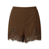 GETADME Women Y2k Slik Lace Trim Shorts Stain Pajama Micro Mini Slip Boxer Shorts Low Rise Lounge Pj Bottoms Pettipants Streetwear