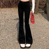 GETADME Women Vintage High Street Bell Bottom Jeans Lady Sexy Slim Fit Denim Flare Pants Deep Blue Light Blue Black Blue Gray Trousers