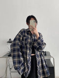 Getadme Tawaaiw American Retro Loose Plaid Shirt Women Clothes Long Sleeve Korean Fashion Spring Casual Shirts Streetwear Tops Blouse